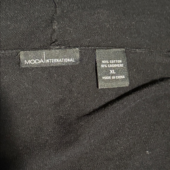 Moda International Black Women's open front Cardigan cotton cashmere XL - Picture 4 of 7